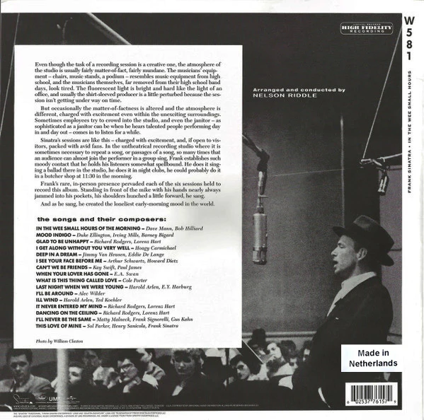 LP Frank Sinatra – In The Wee Small Hours - Image 2