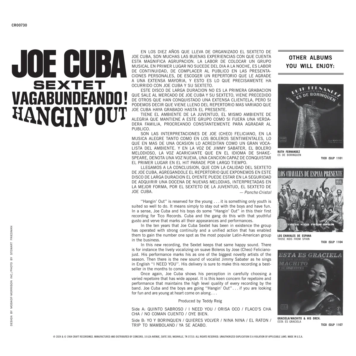 LP Joe Cuba Sextet – Vagabundeando! (Hangin' Out) - Image 2