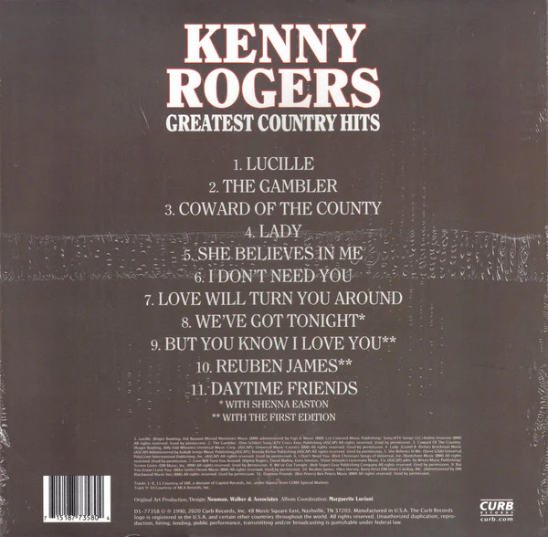 LP Kenny Rogers – Greatest Country Hits - Image 2