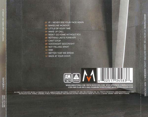 LP Maroon 5 – It Won't Be Soon Before Long - Image 2