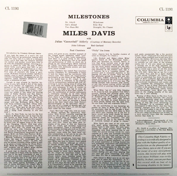 LP Miles Davis – Milestones - Image 2