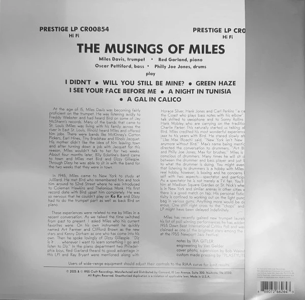 LP Miles Davis Quartet – The Musings Of Miles - Image 2