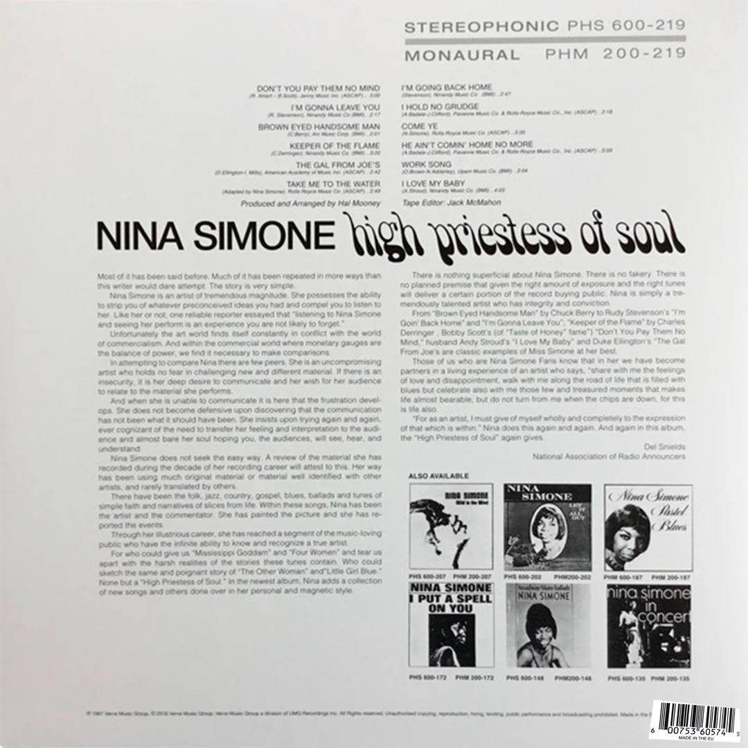 LP Nina Simone – High Priestess Of Soul - Image 2
