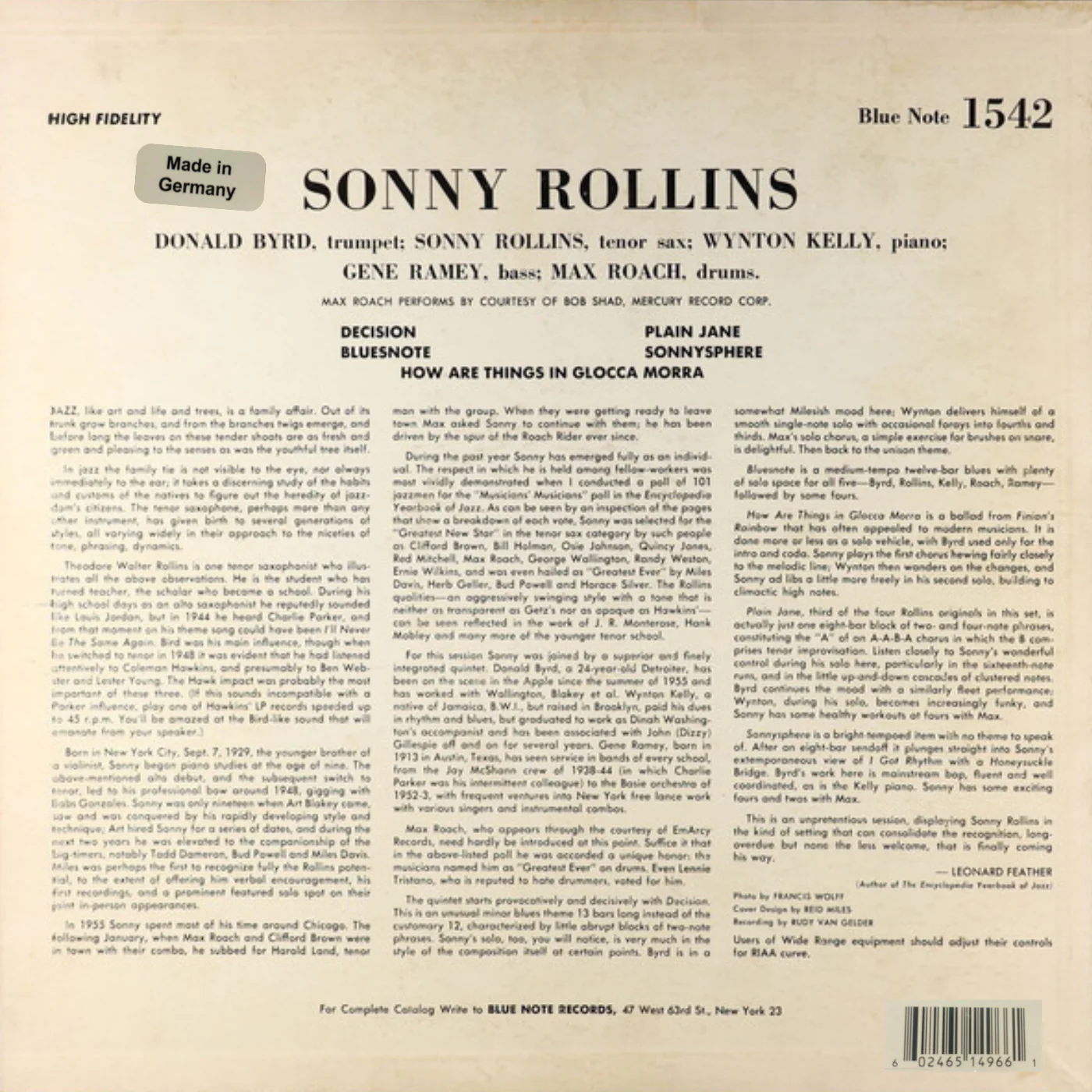LP Sonny Rollins - Blue Note 1542 - Image 2