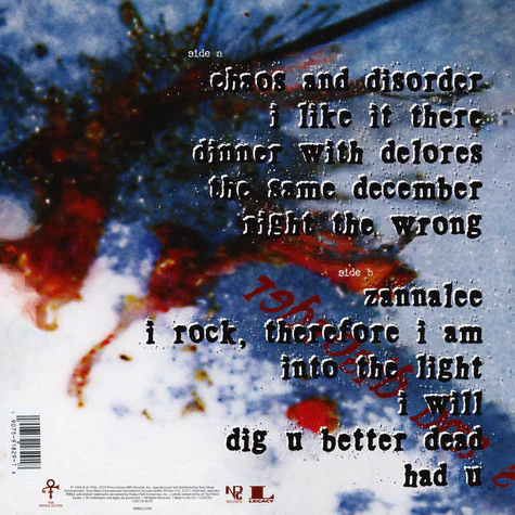 LP Prince ‎– Chaos And Disorder - Image 2