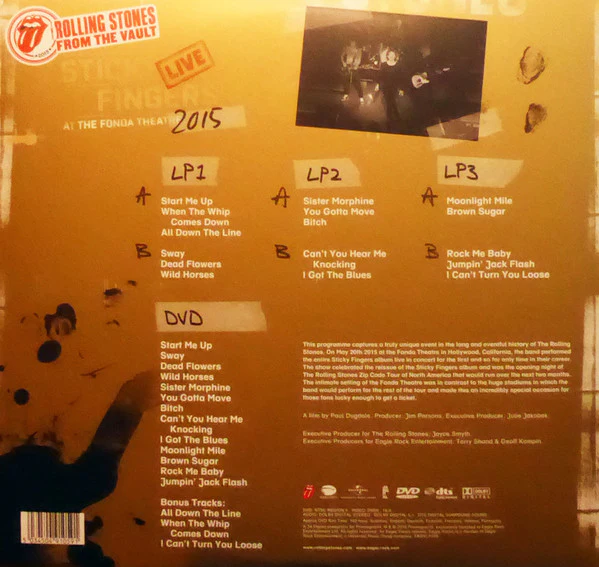 LP X4 The Rolling Stones – Sticky Fingers Live At The Fonda Theatre 2015 - Image 2