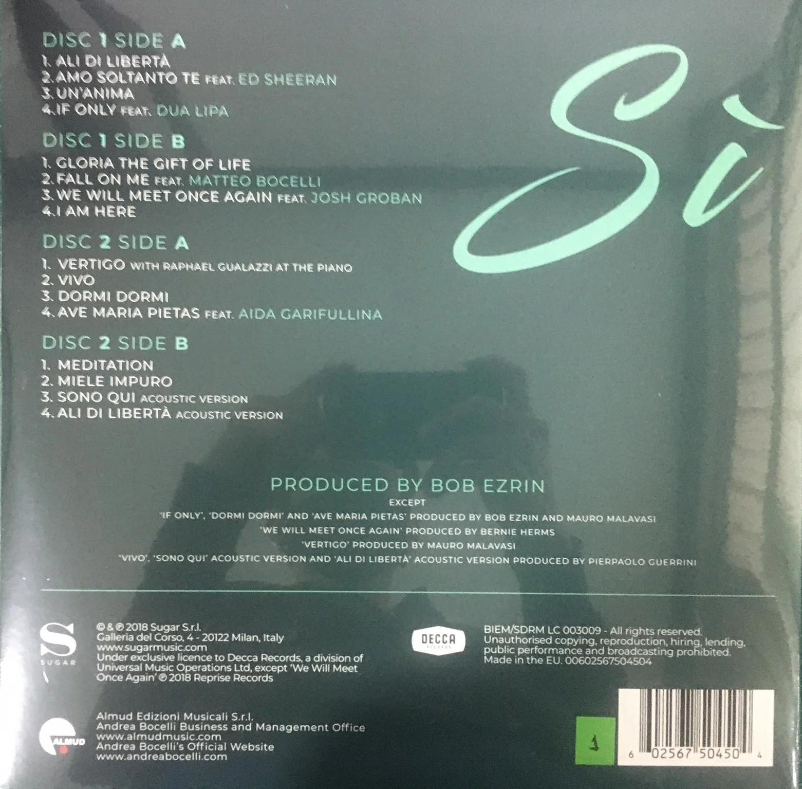 LP X2 Andrea Bocelli – Si - Image 2