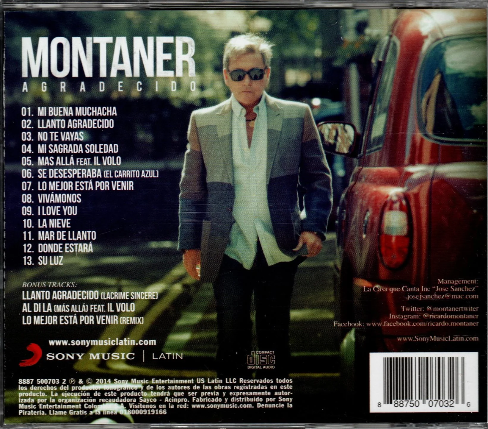 CD Ricardo Montaner ‎– Agradecido - Image 2