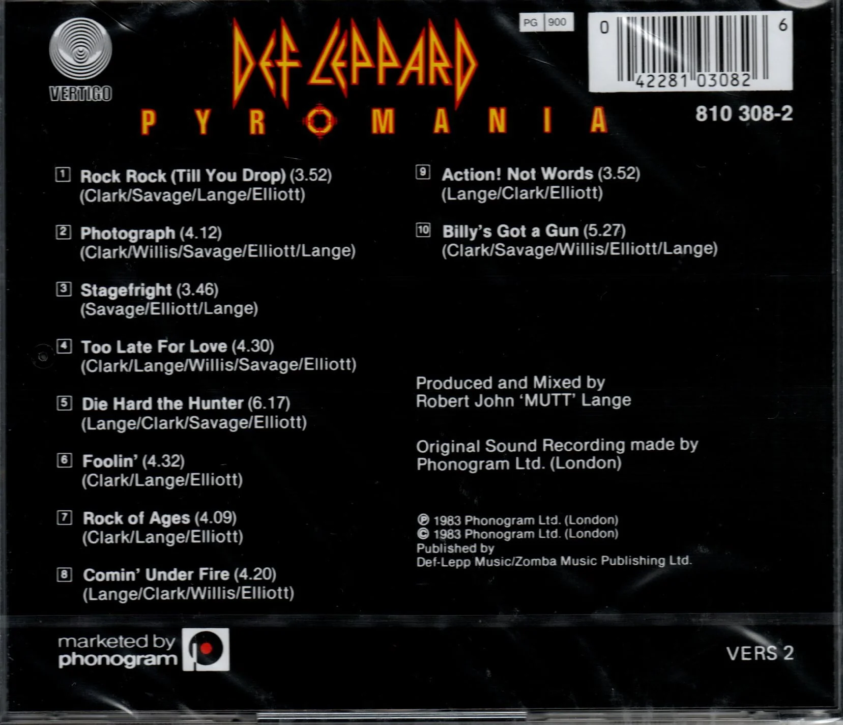 PYROMANIA DEF LEPPARD - Image 2