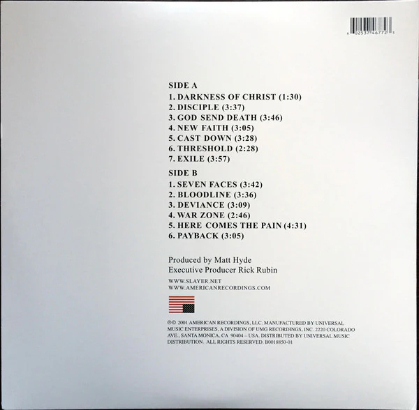 SLAYER – GOD HATES US ALL / LP - Image 2