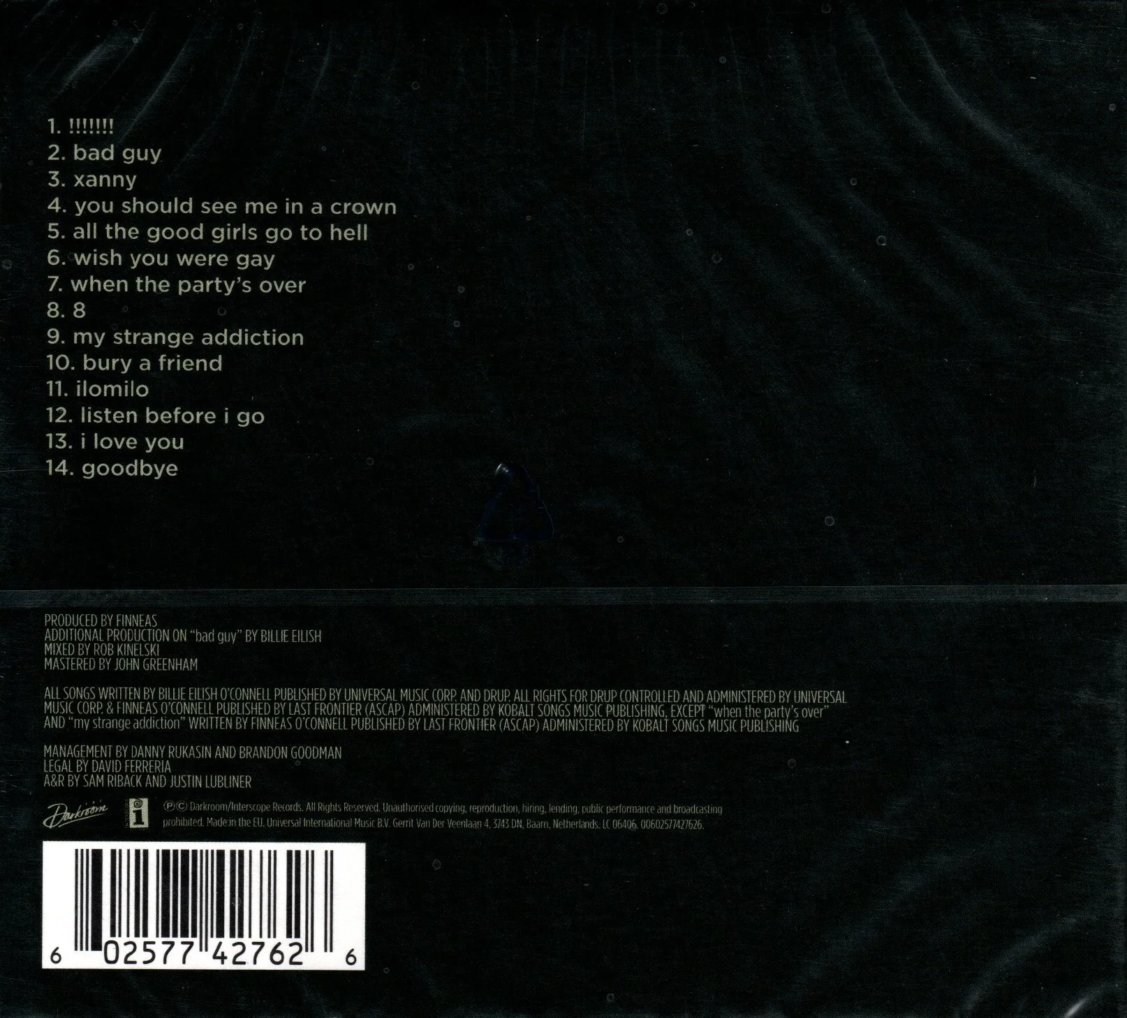 CD Billie Eilish – When We All Fall Asleep, Where Do We Go? - Image 2